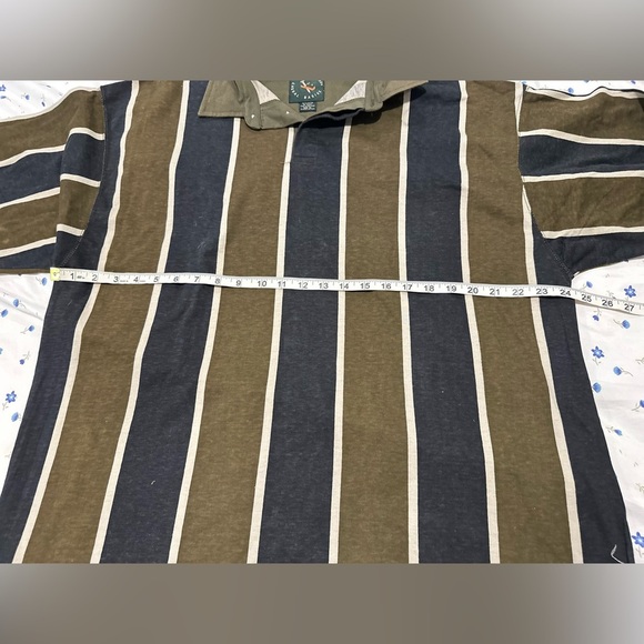 VTG  90s Y2K Mens Sz: XL Ferruche Rugby Top Long Sleeve Vertical Stripe Polo Top - Picture 3 of 12